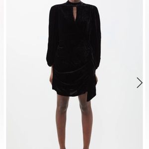 RHODE Zadie cut-out mini velvet dress, black, size 0